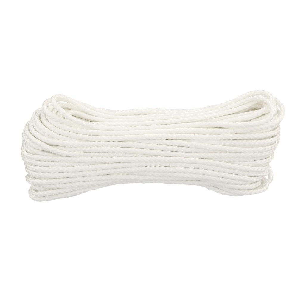 5//16 Inch x 50 Feet Premium White Twisted Nylon Rope Multipurpose Utility Line