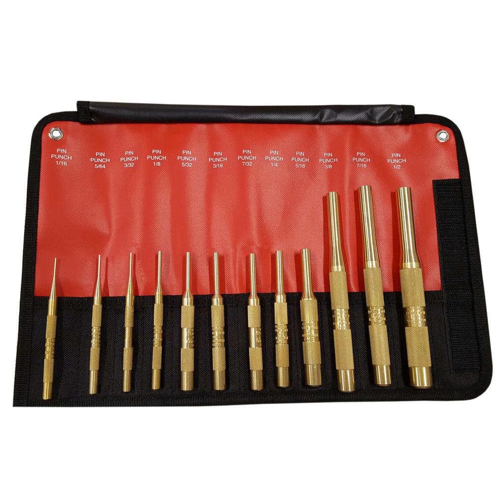 Mayhew Brass Pin Punch Set (12Piece)67008 The Home Depot