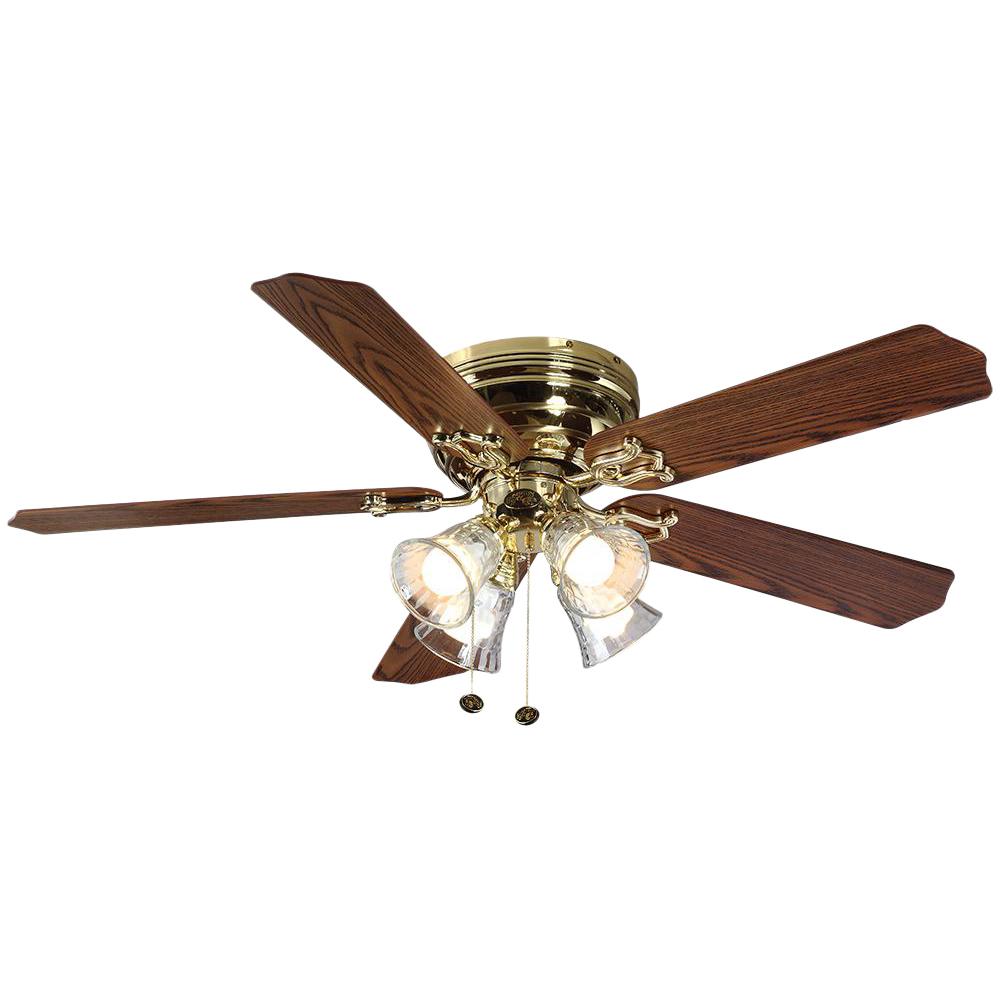 Carriage House 52 In Led Indoor Polished Brass Ceiling Fan With Light Kit