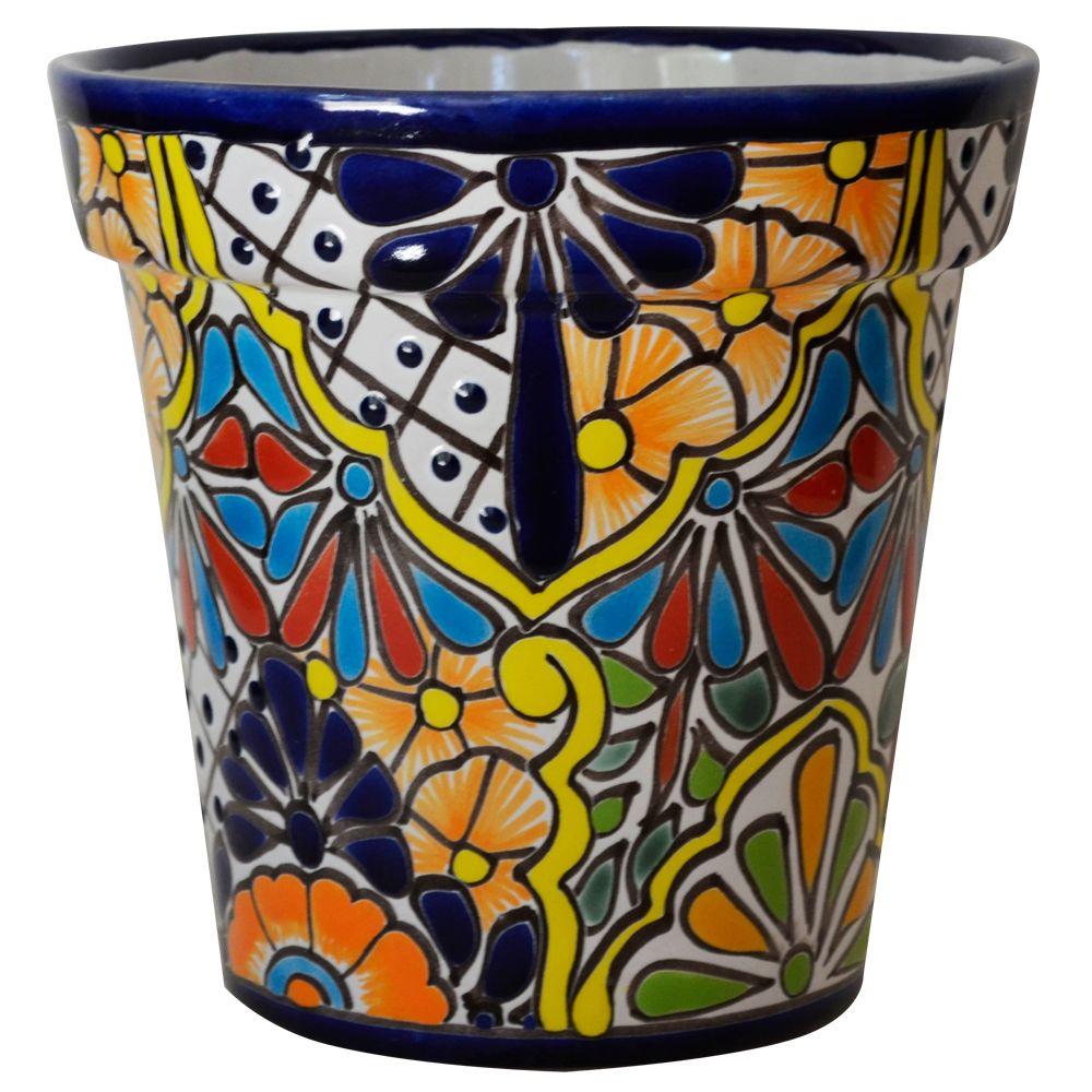 Ravenna Pottery Talavera 11 in. Round Ceramic Planter A 1RTV504A 1