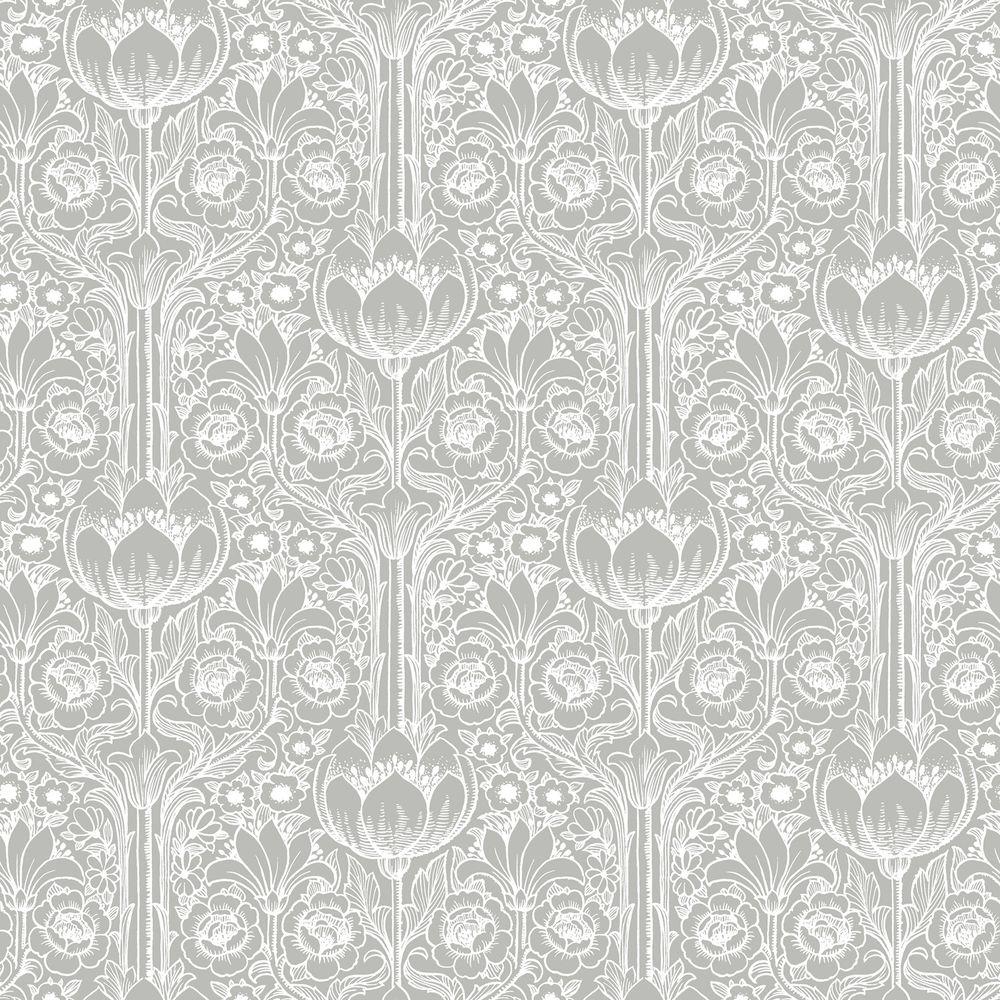 Brewster Grey Garden Damask Wallpaper Wv6088 The Home Depot Brewster Grey Garden Damask Wallpaper