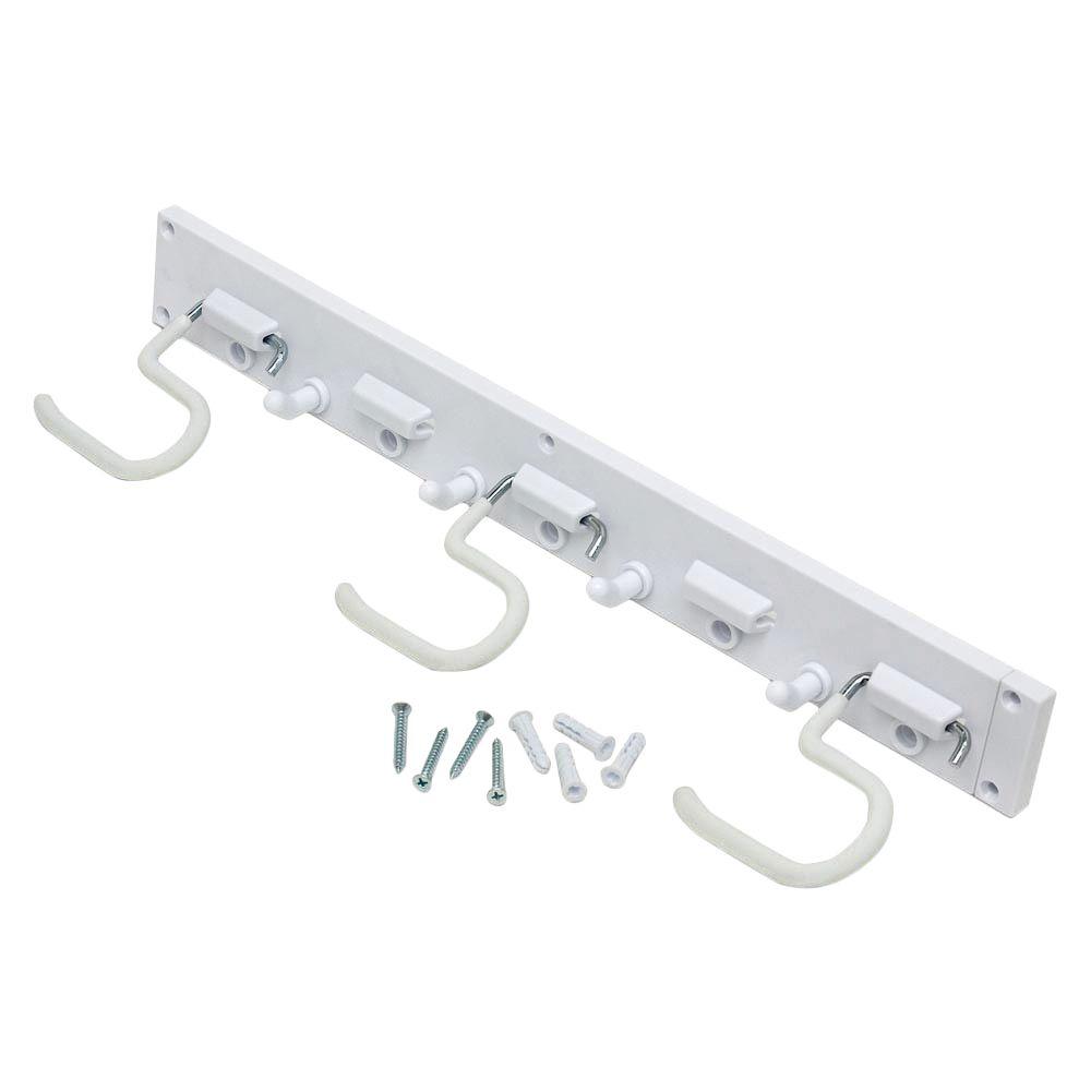 Photo 1 of 16 in. Wall-Mounted White Storage Tool Organizer