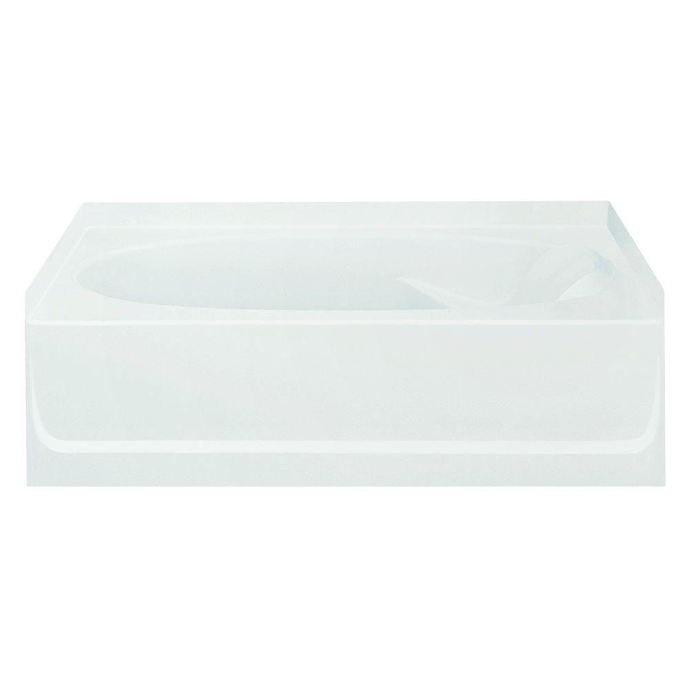 Sterling Accord 5 Ft Left Drain Rectangular Alcove Soaking Tub In White 71151110 0 The Home Depot