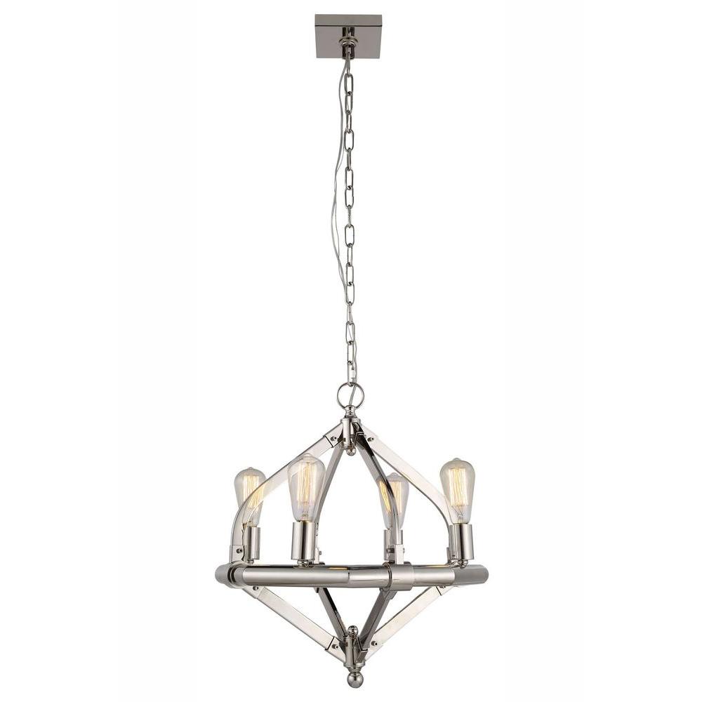 Elegant Lighting Illumina 4 Light Polished Nickel Pendant Lamp Elegant Lighting Illumina 4 Light Polished Nickel Pendant Lamp