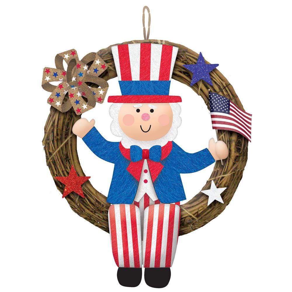 Patriotic Heart Hanging Decor US Flag Pattern Tinsel Garland Durable Plastic New