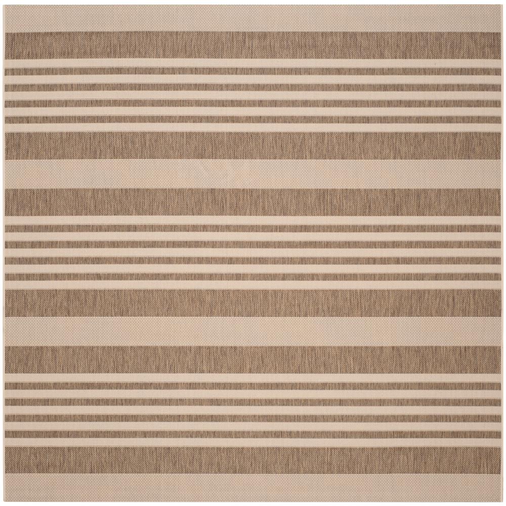 Square Striped Outdoor Rugs The Home Depot Courtyard Brown Bone 8 Ft X Indoor Outdoor Square Area