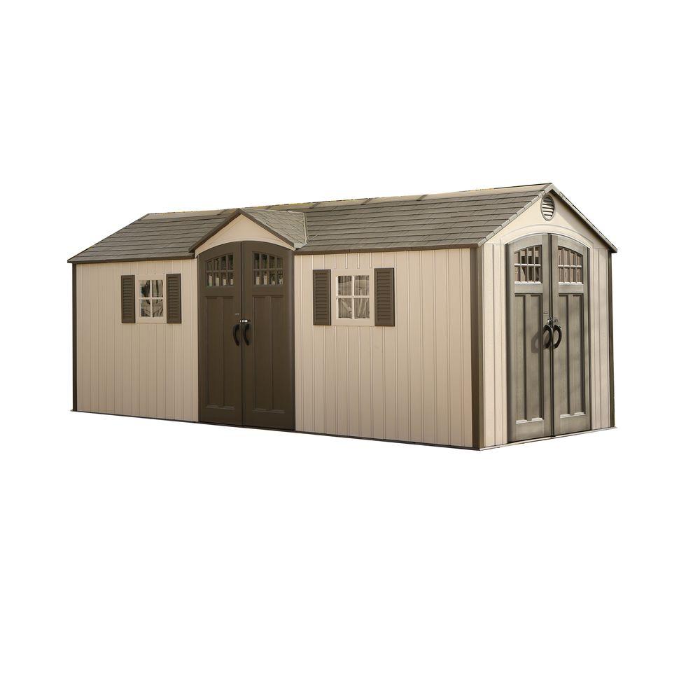 lifetime 20 ft. x 8 ft. garden building plastic shed-60127