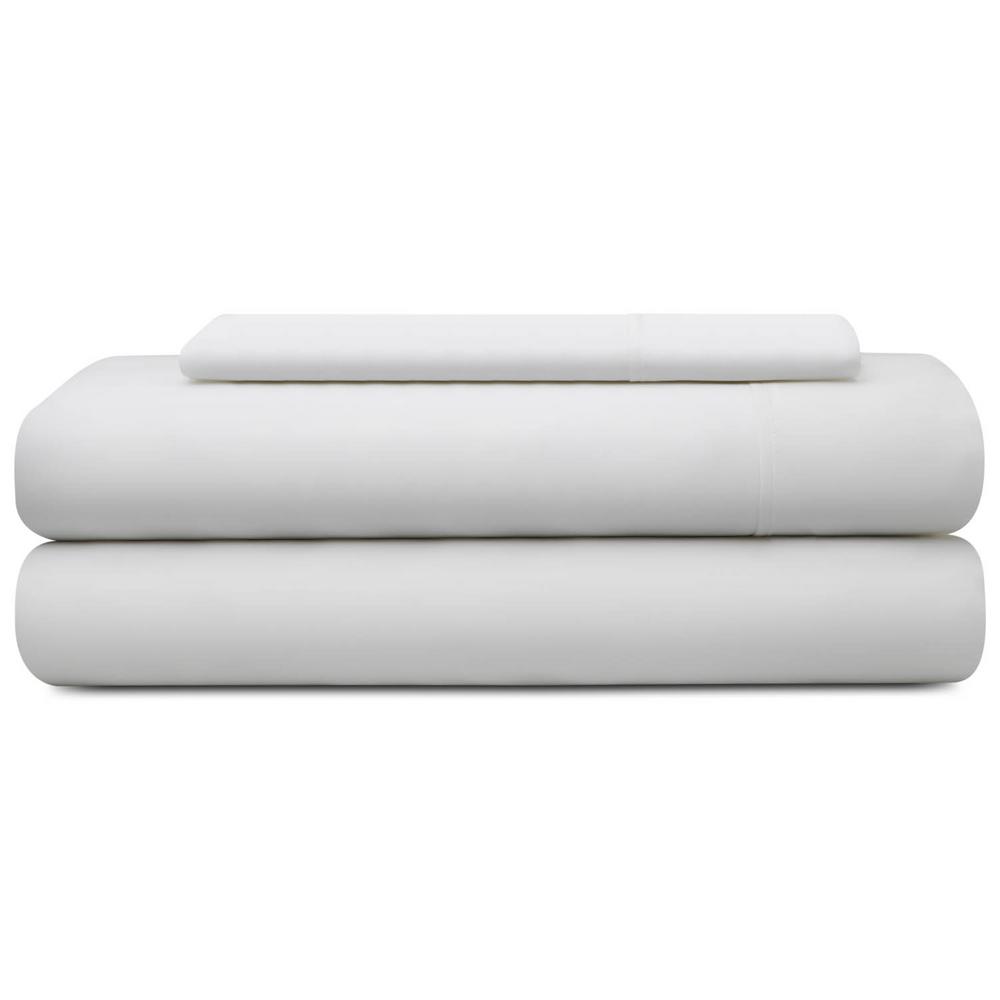 Home Dynamix Jill Morgan Fashion 3-Piece Solid White Twin Sheet Set HDT ...
