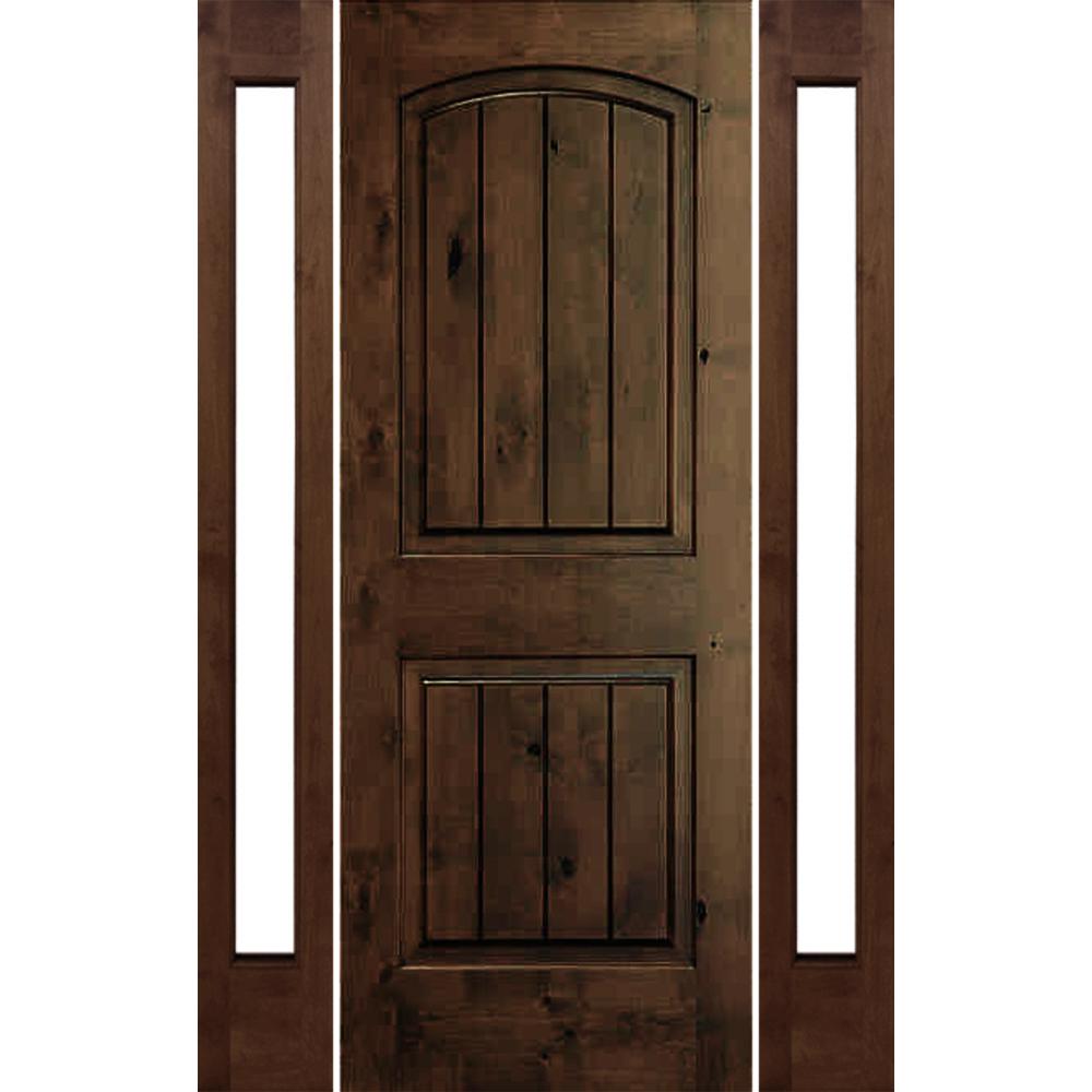 Krosswood Doors 58 In X 96 Rustic Alder Arch Provincial X 96 In Rustic Alder Arch Provincial