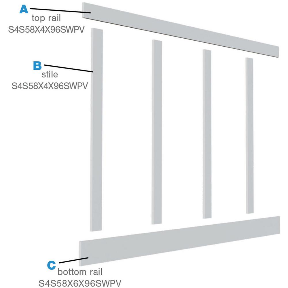 Factory Primed White Ekena Millwork CRH04X95ST 95 Bottom 97 1//2 Top Width x 3 7//8 H x 1//4 P Standard Crosshead Width Width