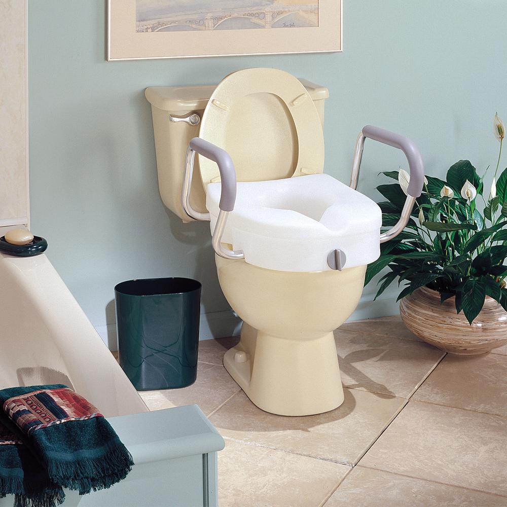 Carex Health Brands EZ Lock Raised Toilet Seat with Armrests eXtremes