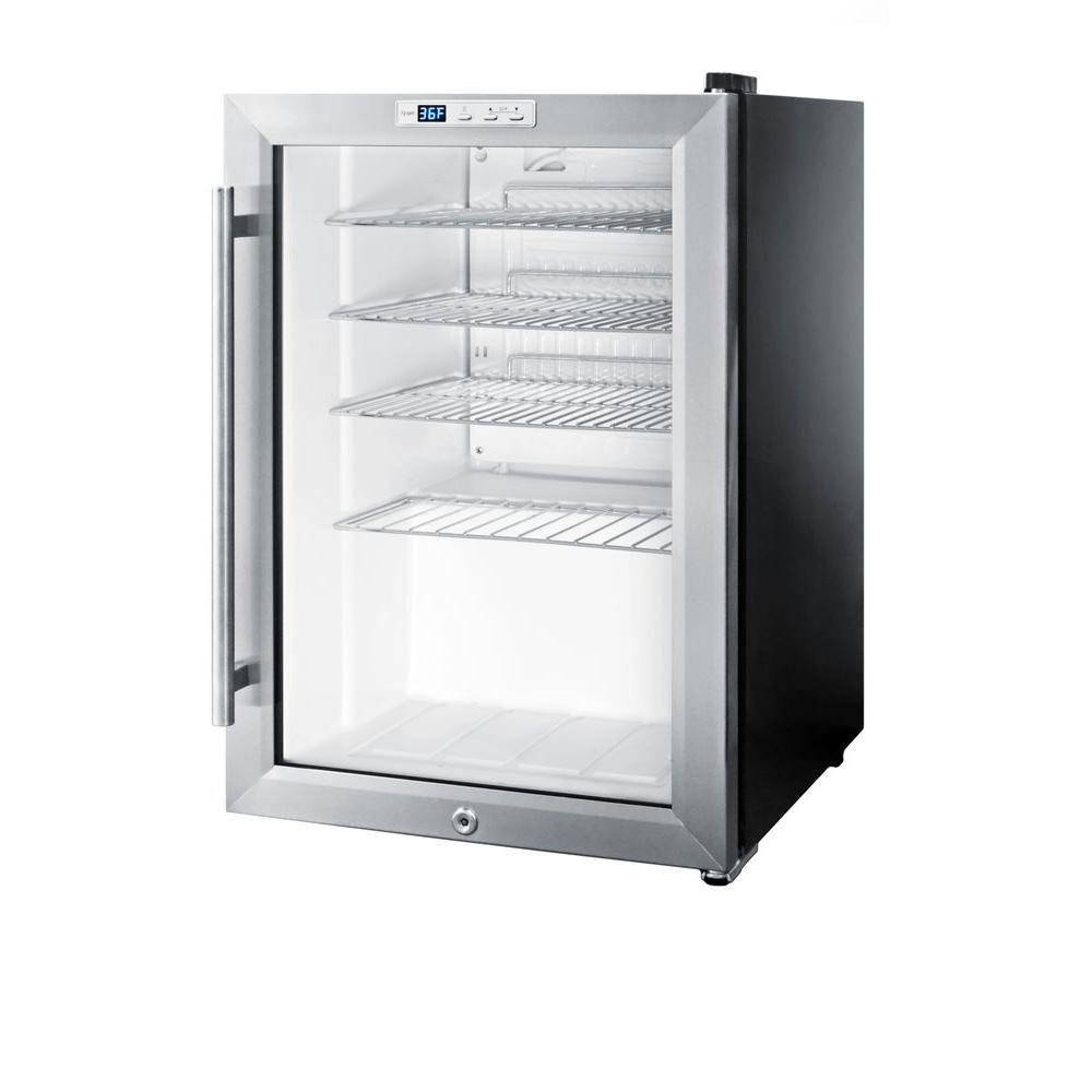 black cabinet with glass door in stainless steel trim summit appliance mini refrigerators scr312l 64_1000