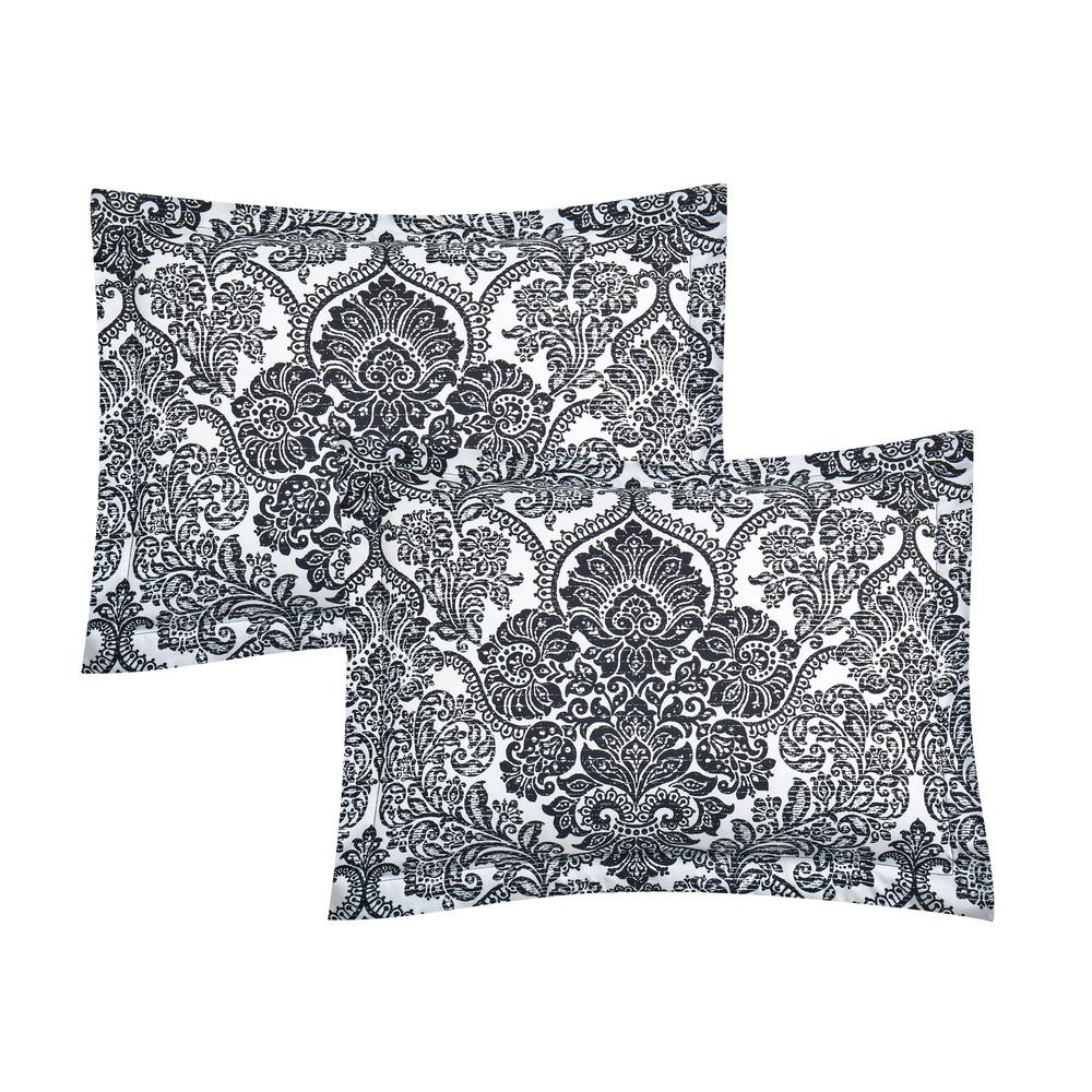 Brown Grey Bingham 8 Piece Black White Queen Bed In A Bag Set