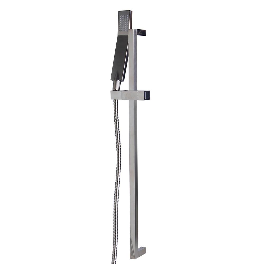 Alfi Brand 1 Spray 2 In Wall Bar Sliding Showerhead With Sleek Design Brushed Nickel