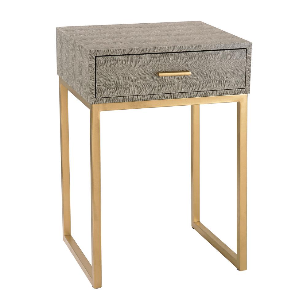 Titan Lighting Gray And Gold Storage Side Table Tn 892702