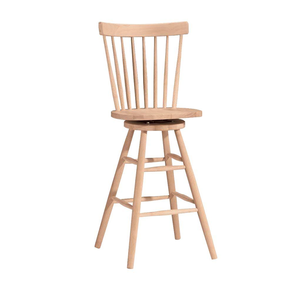 International Concepts 30 In Unfinished Wood Swivel Bar Stool 285 Unfinished Wood Swivel Bar Stool