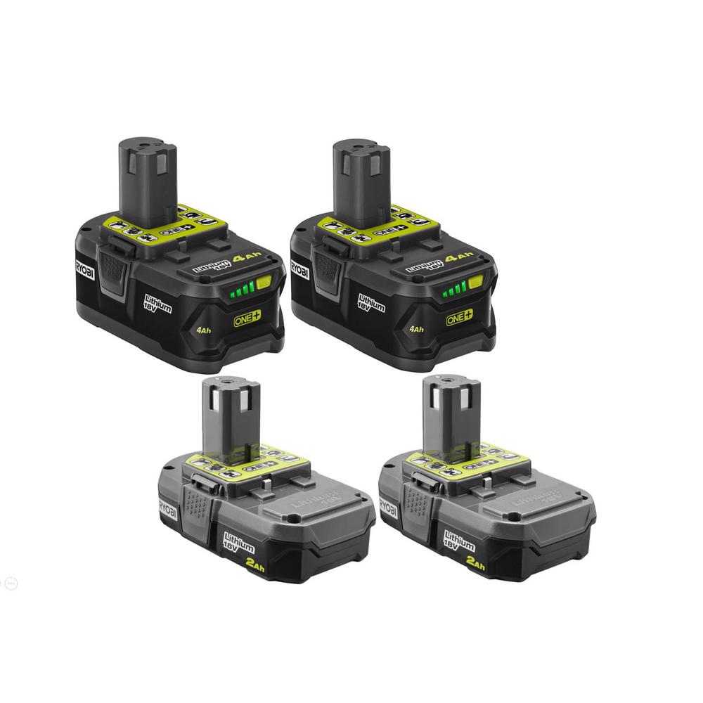 RYOBI 18-Volt ONE+ Battery Kit with (2) 2.0 Ah and (2) 4.0 Ah Batteries