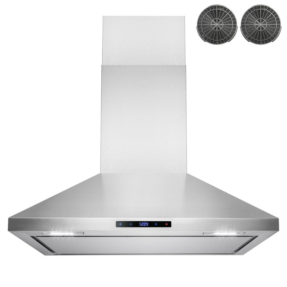 AKDY 36 in. Convertible Kitchen Wall Mount Range Hood in Stainless