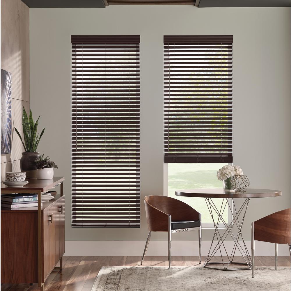Faux Wood Brown 2 Cordless Window Treatments Home Decor Mini Blinds Faux Wood Brown 2 Cordless Window Treatments Home Decor Mini Blinds Furniture