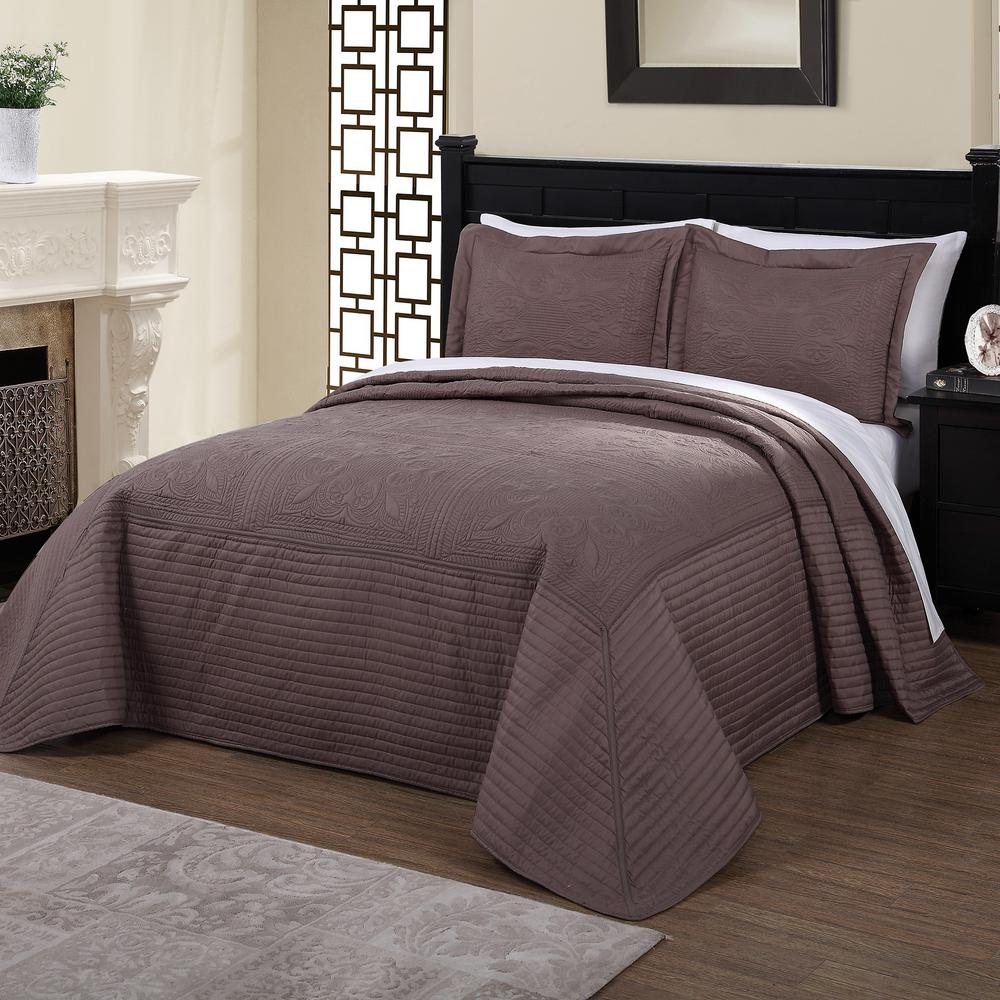 American Traditions French Tile Quilted Taupe Brown And Twin Quilt American Traditions French Tile Quilted Taupe Brown And Twin Quilt Bedspread