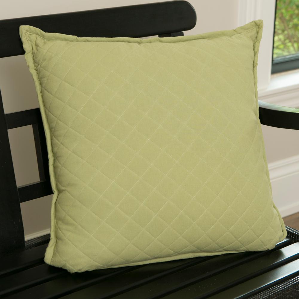Heritage Lace Farmhouse Quilted 22 In X 22 In Green Pillow Cover