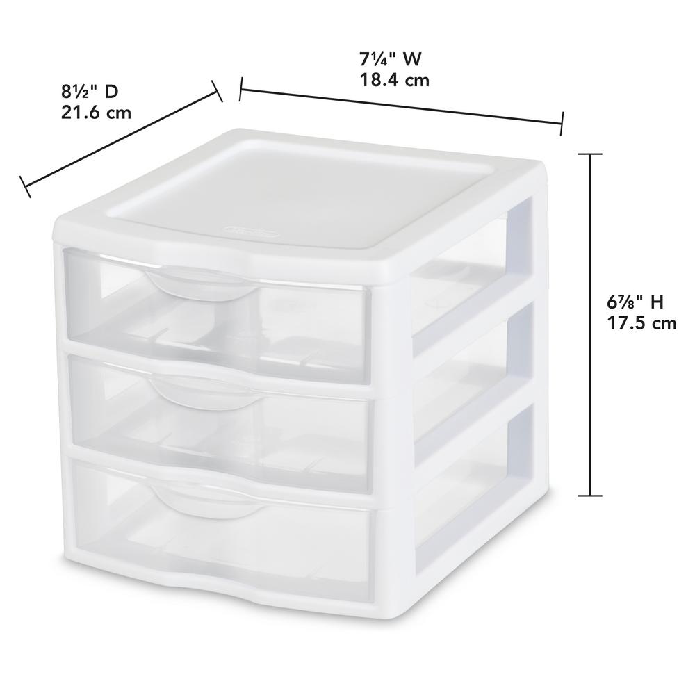 Sterilite 1 Lbs 3 Drawer Clearview Unit 20738006 The Home Depot