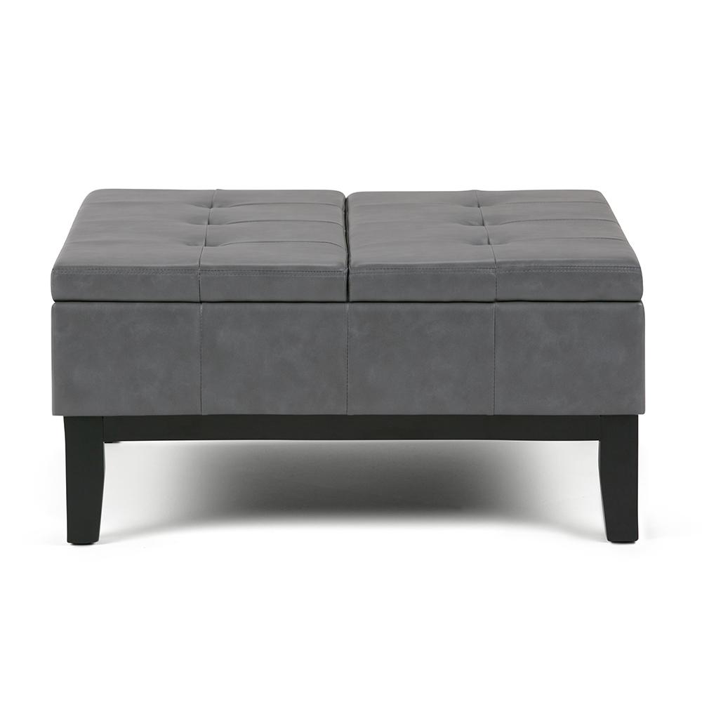 Faux Leather Gray Ottomans Living Room Furniture The Faux Leather Gray Ottomans Living Room Furniture The