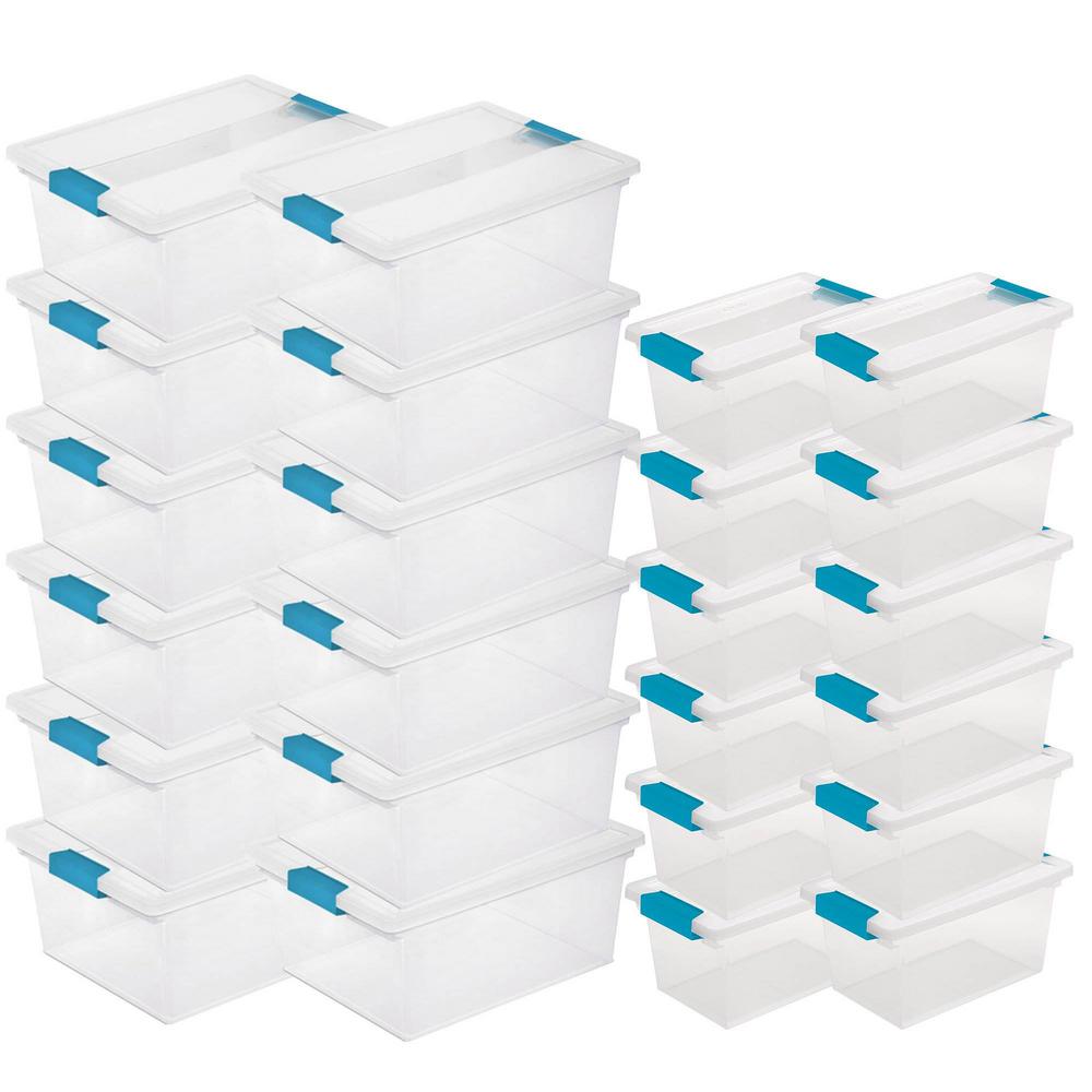 Sterilite Deep Clip Storage Box Container 12 Pack Medium Clip