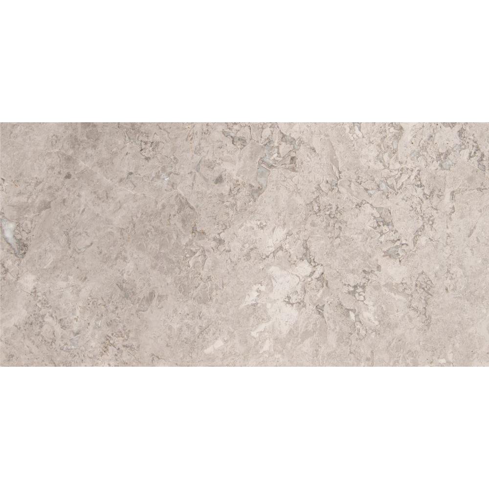 MS International Tundra Gray 12 in. x 24 in. Polished Marble Floor and Wall Tile (10 sq. ft