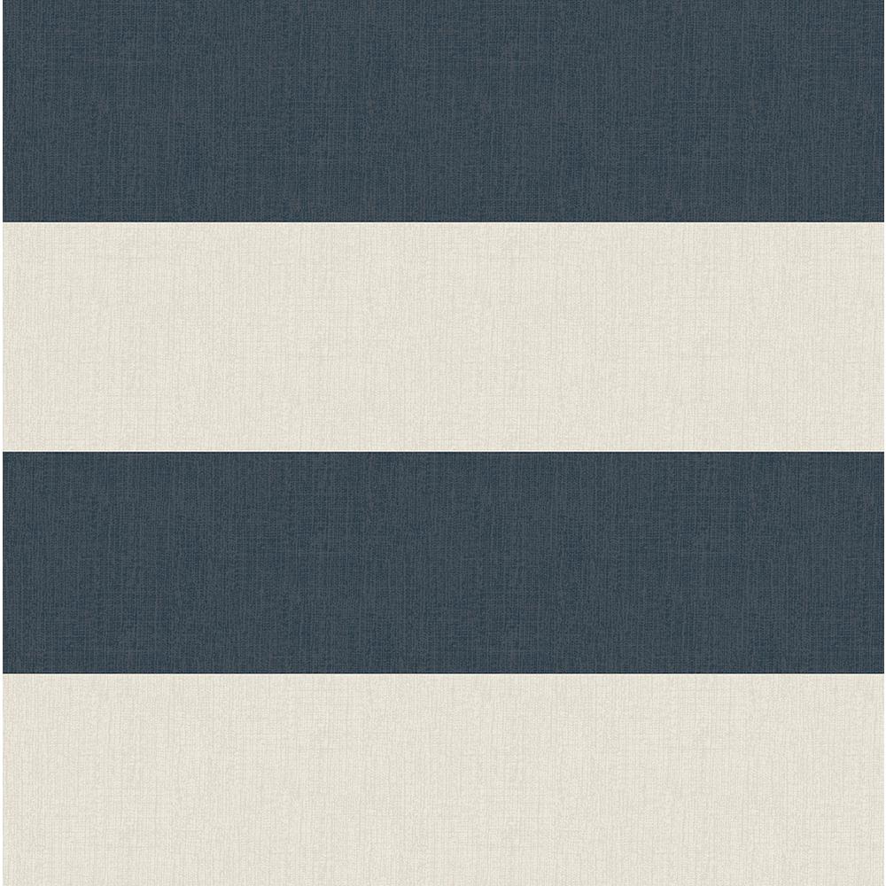 Stripes And Plaids Navy Wallpaper Home Decor The Depot Awning Navy Stripe Wallpaper
