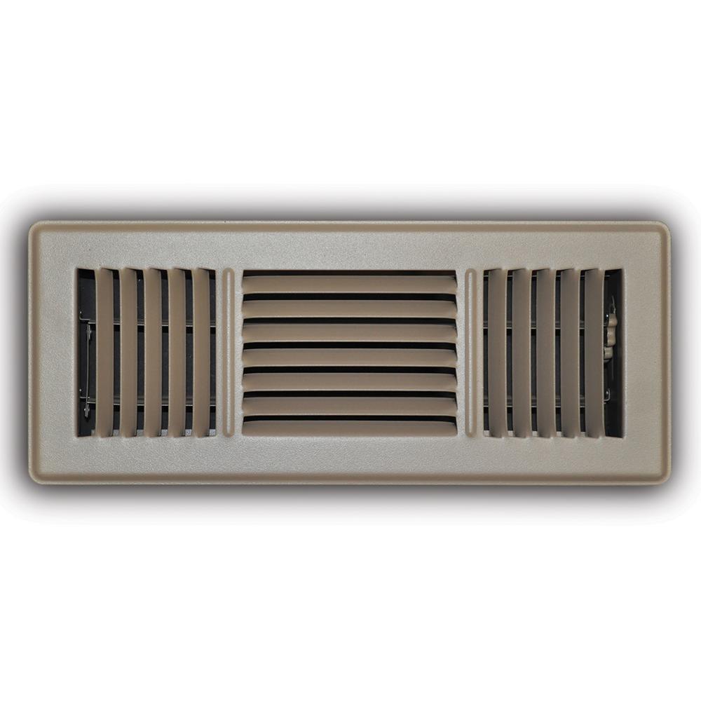 Everbilt 4 in. x 12 in. 3Way Floor Diffuser in BrownE153MB 04X12 The Home Depot