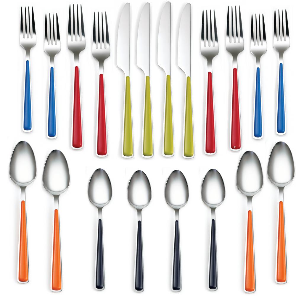 Fiesta 20 Piece Merengue Multicolor Flatware Set Service For 4 634020fstp12ds The Home Depot