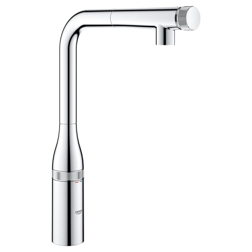 Grohe Essence Smartcontrol Single Handle Pull Out Sprayer Kitchen Faucet In Starlight Chrome 31616000 The Home Depot