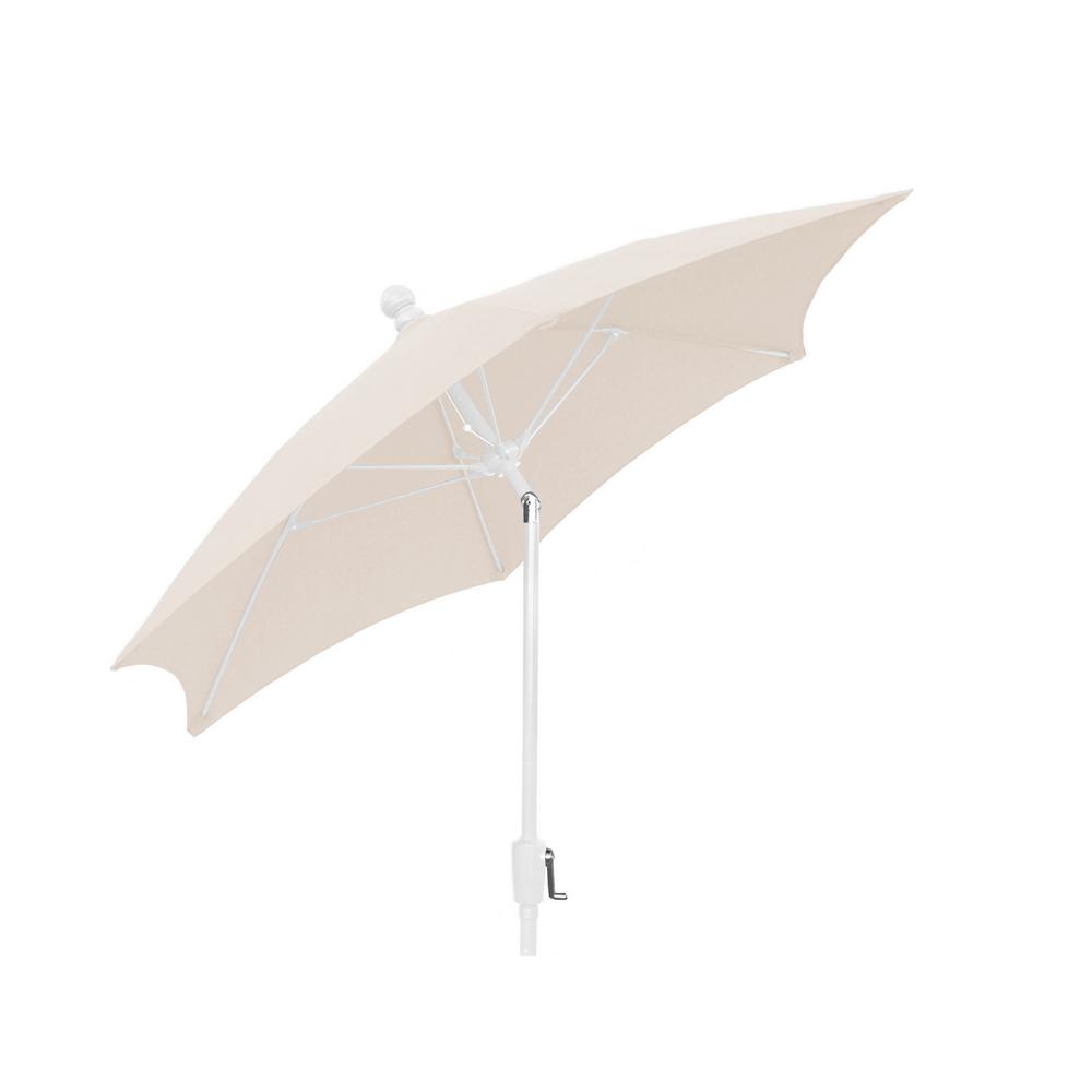 7 5 Ft 2 Piece White Pole Tilt Patio Umbrella In Natural Canopy 2 Piece White Pole Tilt Patio Umbrella