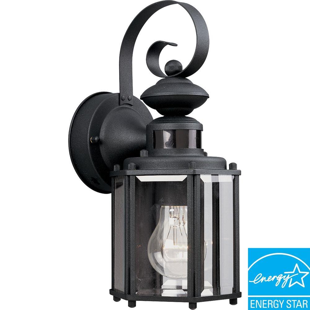 Motion Sensor Progress Lighting The Home Depot Motion Sensor Black 13 In Outdoor Wall Lantern