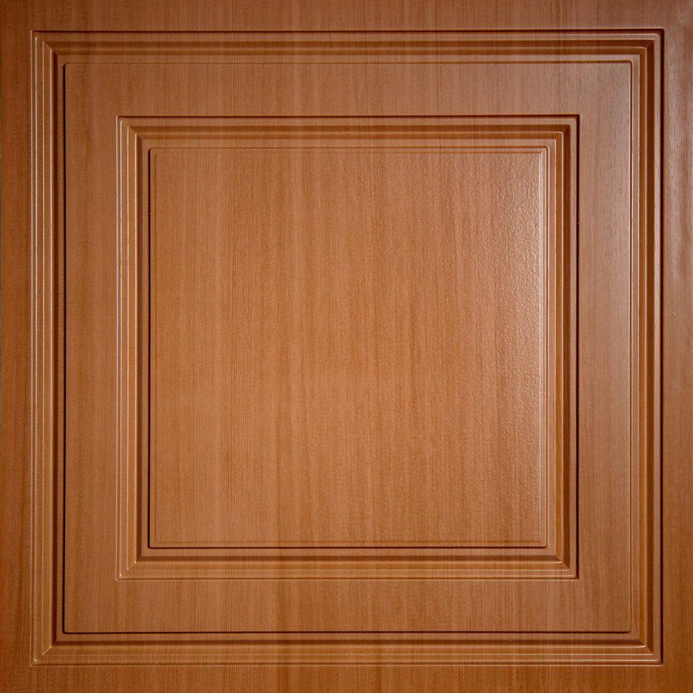 Wood Drop Ceiling Tiles The Home Depot Oxford Faux Wood Caramel 2 Ft X Lay In Ceiling