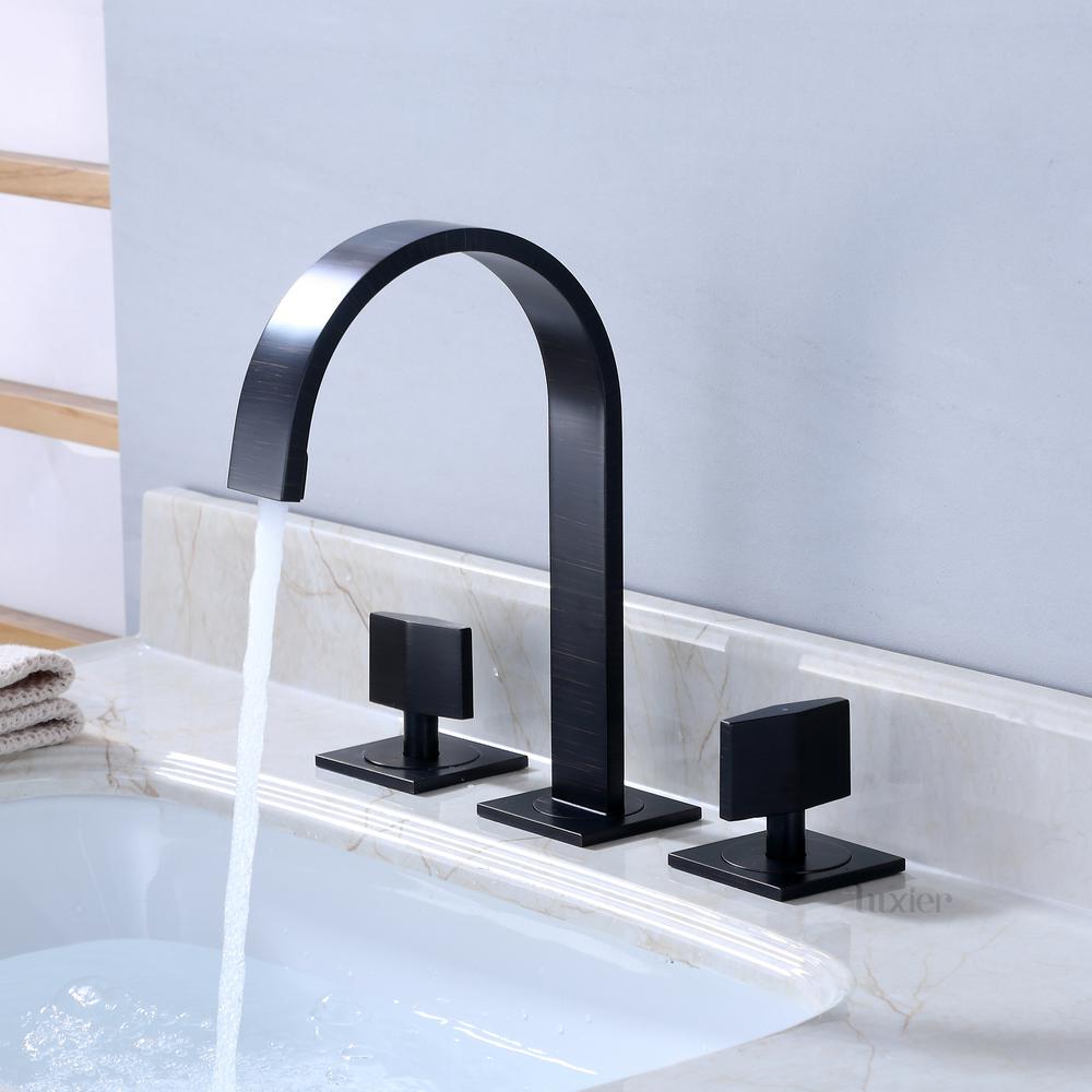 Luxier 8 In Widespread 2 Handle Contemporary Bathroom Faucet With