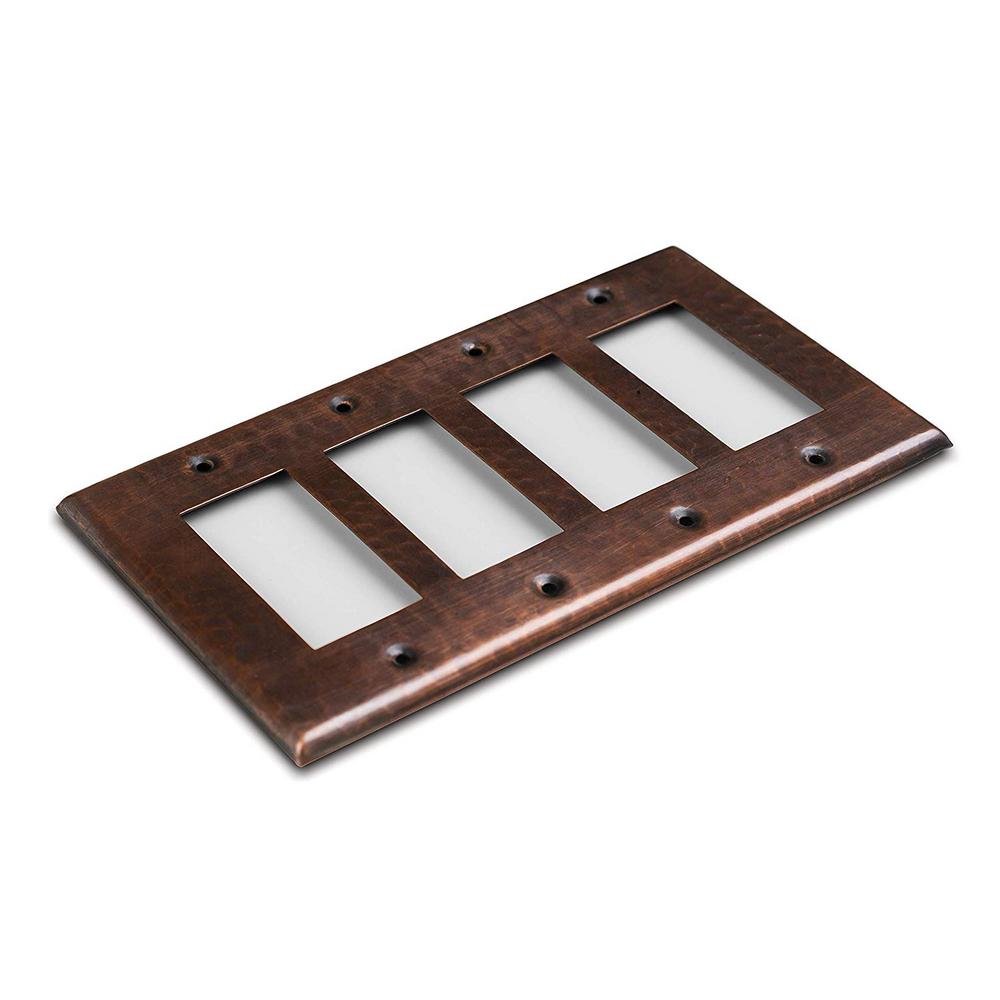 Monarch Abode Pure Hand Hammered Triple Rocker Wall Plate, Copper17015