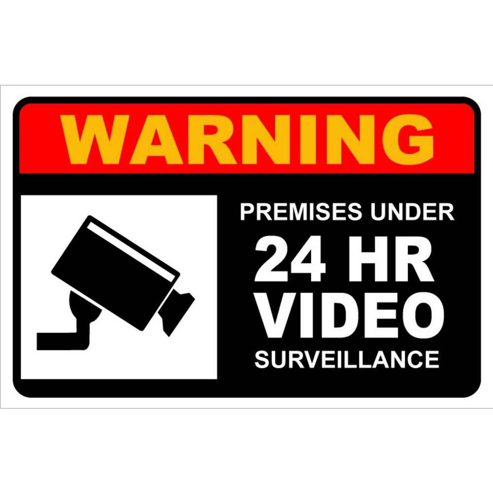 Promodor 8 in. x 12 in. Premises Under 24-Hours Video Surveillance ...