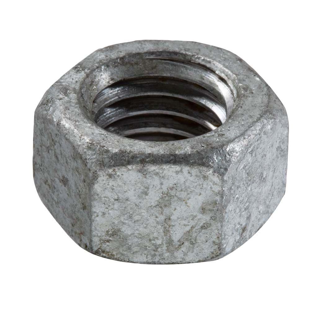 Everbilt 1/4 in. Galvanized Hex Nut-804046 - The Home Depot