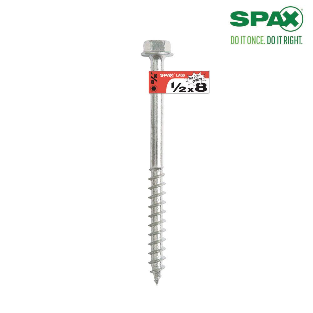 SPAX 1/2 in. x 8 in. Powerlag Hex Drive Washer Head Zinc Coated Lag