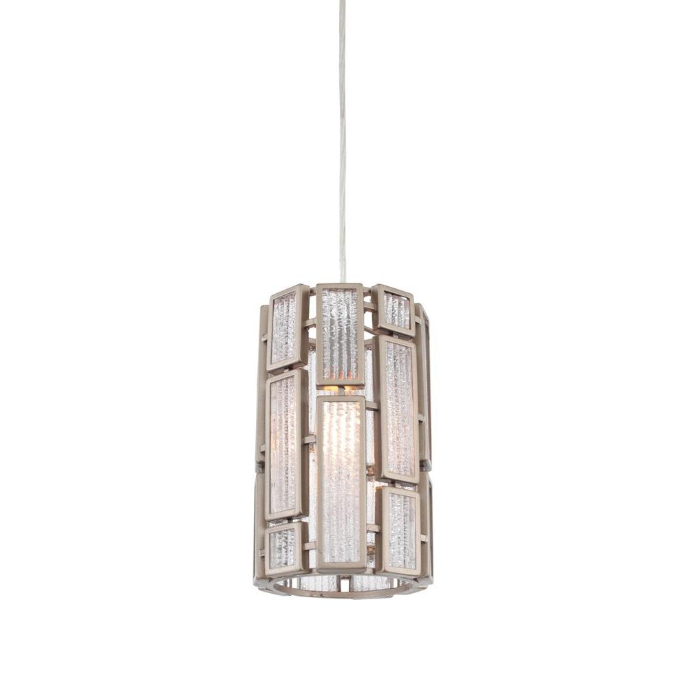 Varaluz Harlowe 1 Light New Bronze Mini Pendant With Textured Ice Varaluz Harlowe 1 Light New Bronze Mini Pendant With Textured Ice Gl