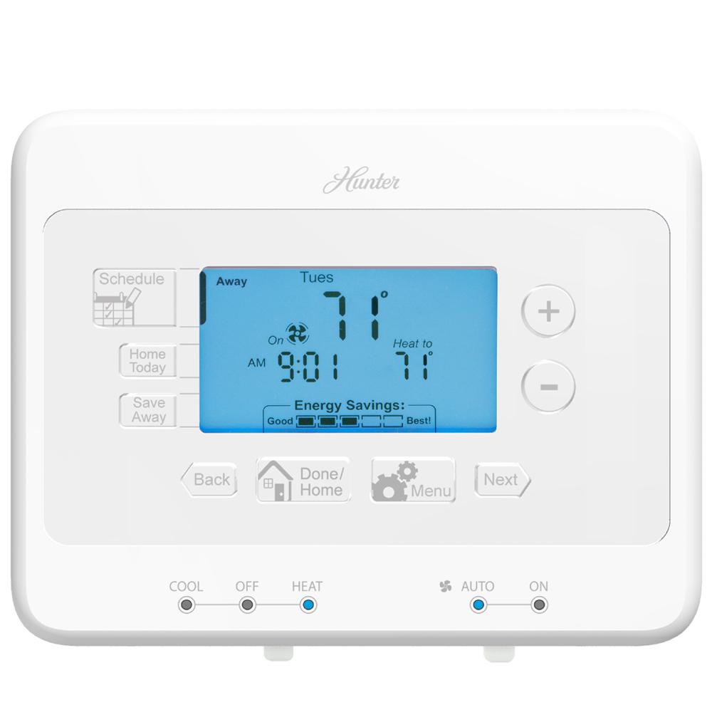 Hunter 7-Day Universal Digital Programmable Thermostat-44378 - The Home