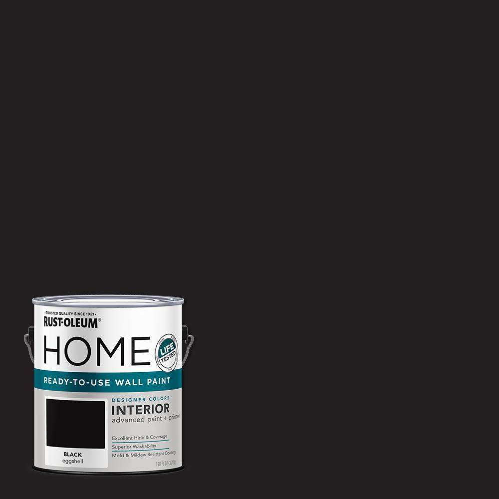 RustOleum Home 1 gal. Eggshell Black Interior Wall Paint (2pack