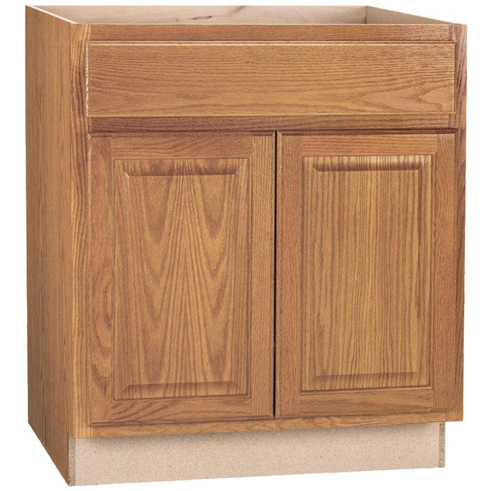 Assembled 30x345x24 In Base Kitchen Cabinet In Unfinished Oak