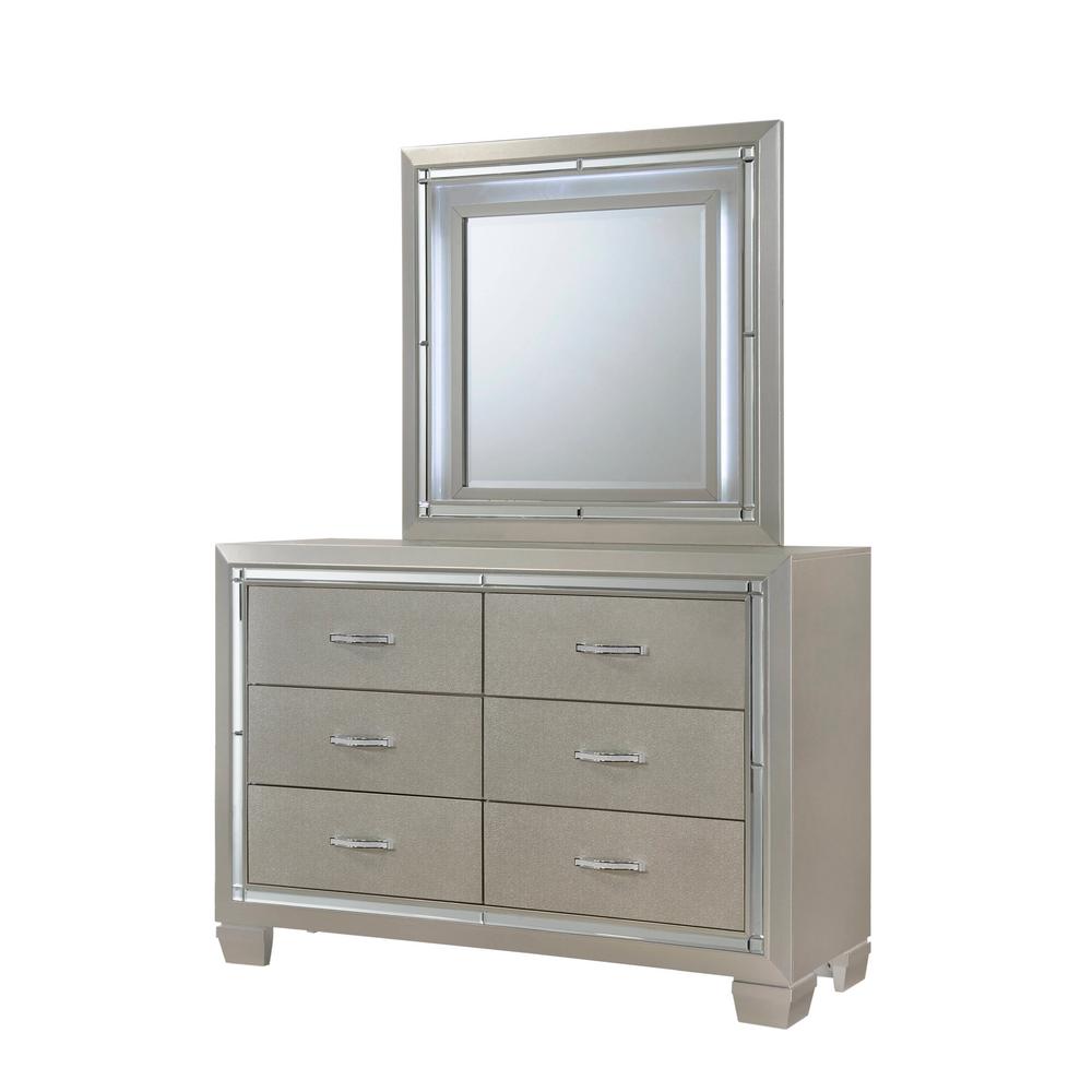 Picket House Furnishings Glamour Youth 6 Drawer Dresser Mirror W