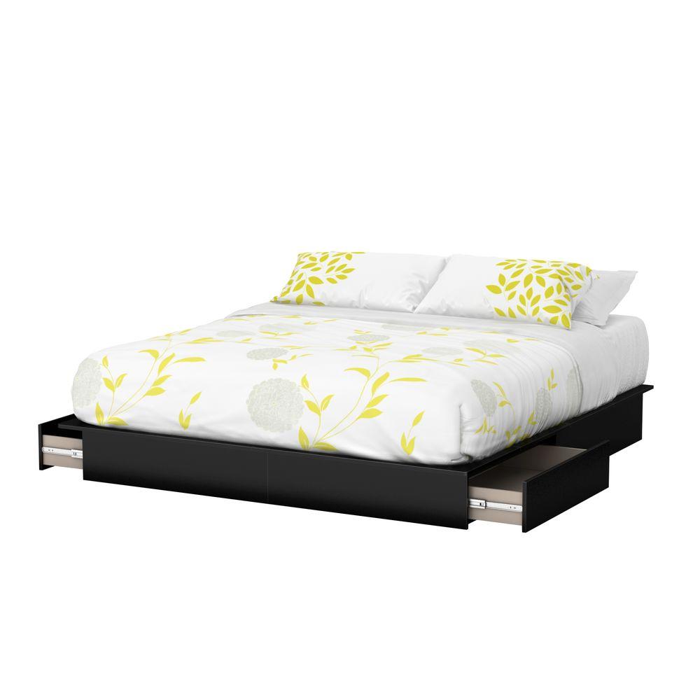 South S Step One 2 Drawer King Size Platform Bed In Pure Black South S Step One 2 Drawer King Size Platform Bed In Pure Black