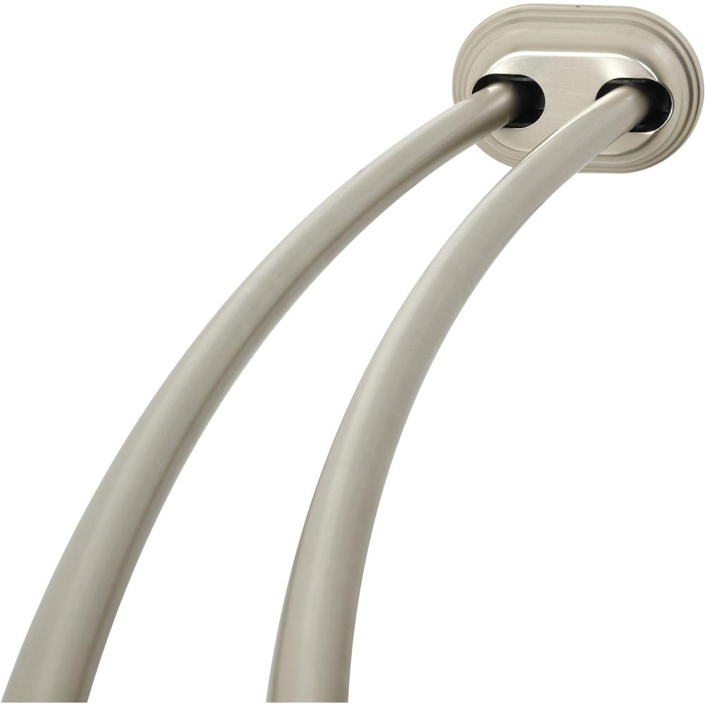 Glacier Bay Rustproof 50 In To 72 In Aluminum Adjustable Tension Double Curved Shower Rod In Brushed Nickel