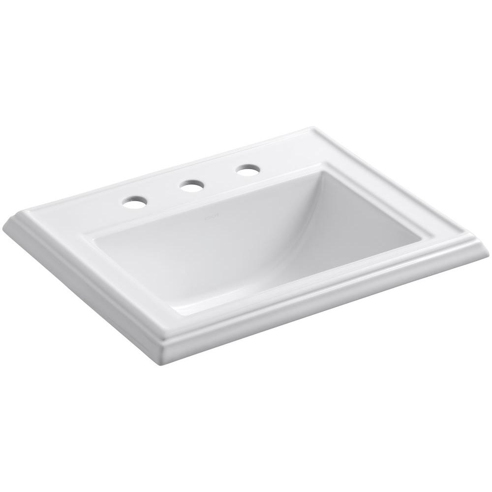 Rectangle Drop In Bathroom Sinks The Home Depot Memoirs Classic Drop In Vitreous China Bathroom Sink White With Overflow Drain
