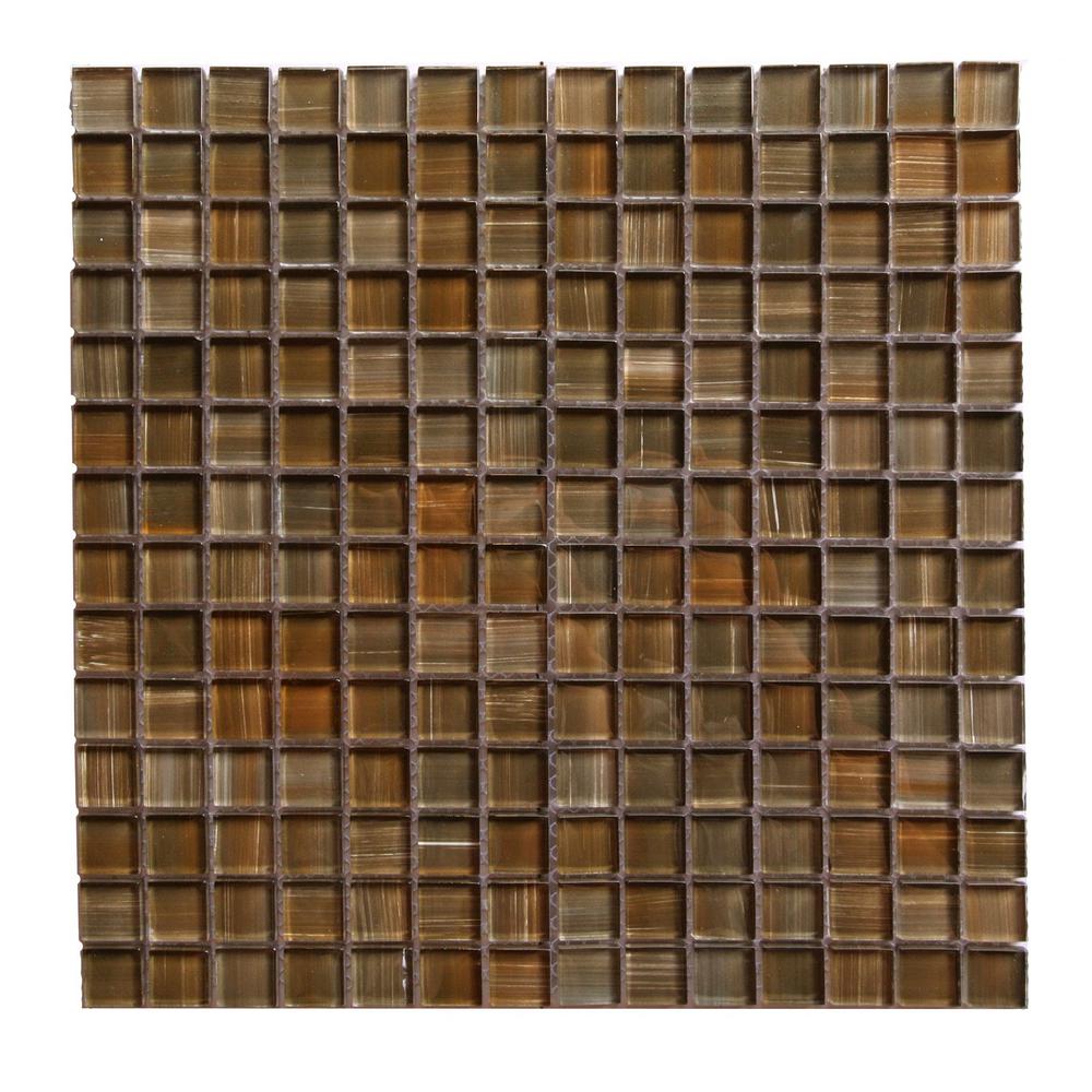 Square Mosaic Tile The Home Depot Handicraft Ii Brown Orange 12 In X Gl Mosaic